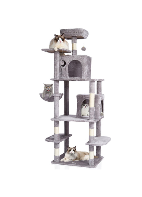 68.5" Cat Tree Tower with Condo & Hammock – Multi-Level Cat Activity Center with Scratching Posts