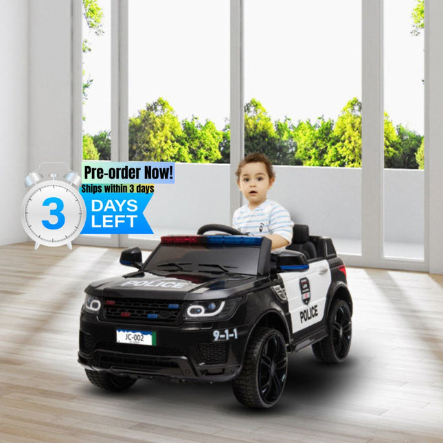 BH14- 12V Kids Police Ride On Car Electric Cars 2.4G Remote Control, LED Flashing Light, Music & Horn. - Likeshoppe