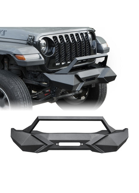 Heavy-Duty X-Style Front Bumper with Winch Plate for Jeep Wrangler JK & JL (2007–Present)