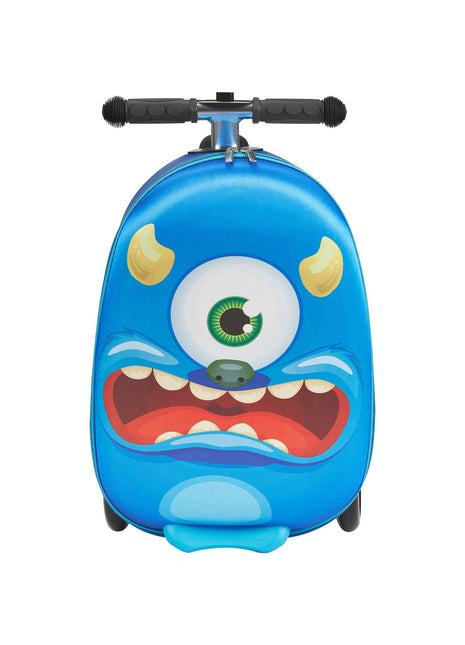 20" Kids Ride-On Scooter Luggage with Flash Wheels – Blue