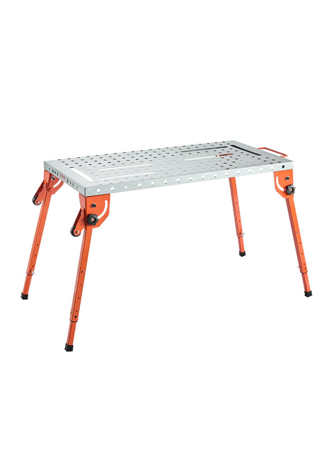 Likeshoppe Heavy Duty Foldable Welding Table – Adjustable Steel Workbench with Fixture Holes & Tool Slots (500 lb Capacity)