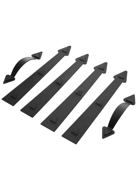 Decorative Magnetic Garage Door Hardware Kit – Faux Barn Door Hinges & Handles (Black)