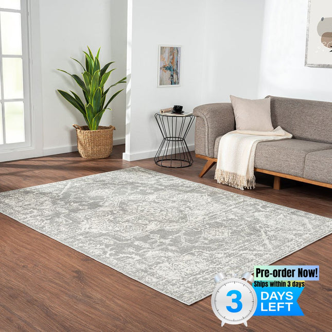 AQ8- Distressed Medallion Woven Area Rug - Likeshoppe