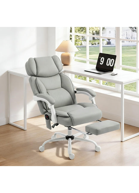 Likeshoppe Reclining Massage Office Chair with Heat & Footrest