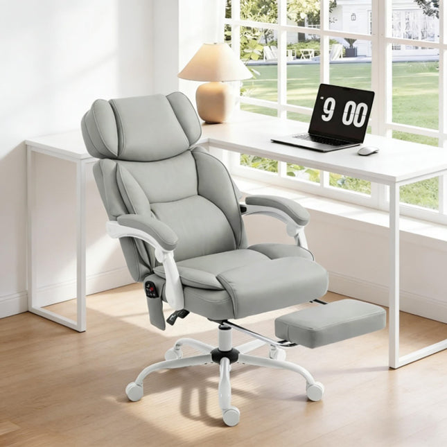 Likeshoppe Reclining Massage Office Chair with Heat & Footrest