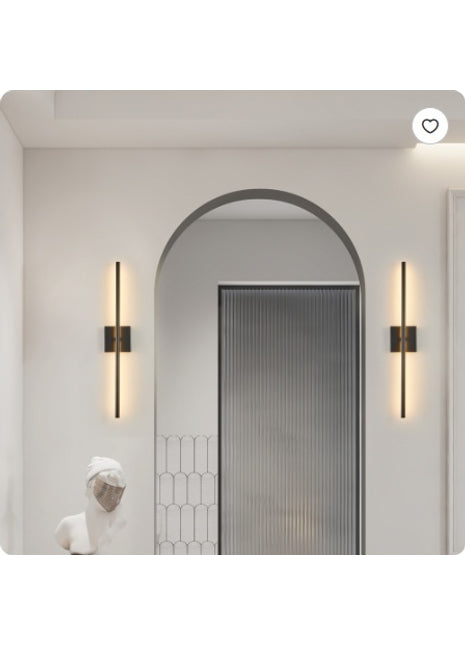 2 Pack Modern LED Wall Sconce – Minimalist Matte Black Indoor Wall Lights