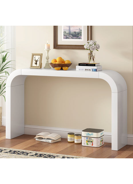 Likeshoppe Modern Minimalist White Console Table – 52" Entryway Sofa Table for Hallway & Living Room