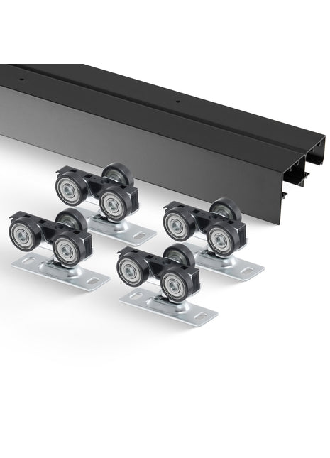 4 FT Bypass Sliding Door Hardware Kit – Aluminum Closet Door Track System for Double Doors