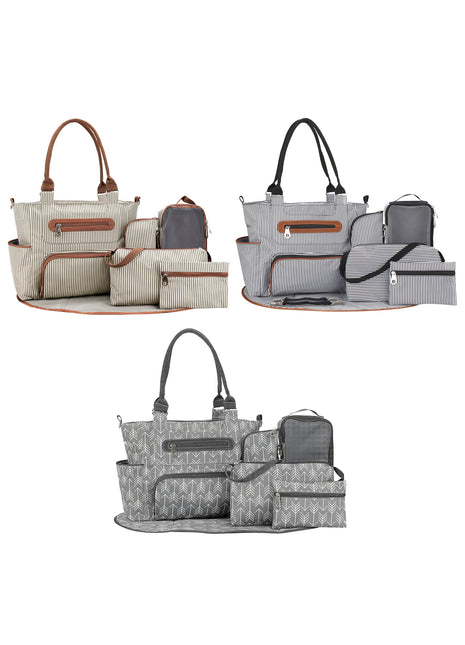 8PCS Baby Diaper Bag Set – Multifunctional Nappy Changing Bag with Accessories