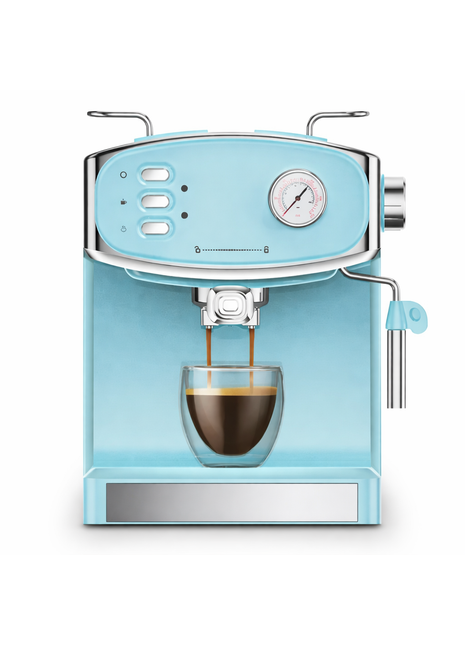 Likeshoppe Choice- Retro 20 Bar Espresso Machine with Milk Frother – Sky Blue Semi-Automatic Coffee Maker for Home Barista