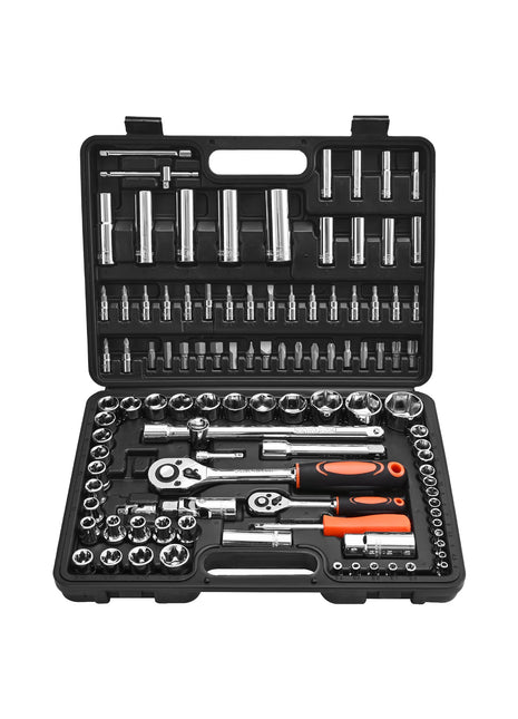 108 Piece Metric Socket Set with Ratchets – CR-V Mechanic Tool Kit