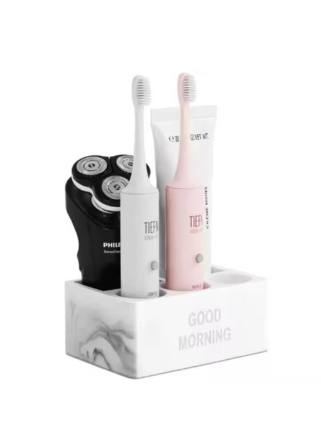Toothpaste Holder Bathroom Counter Organizer for Electric Toothbrushes – Modern Standing Storage