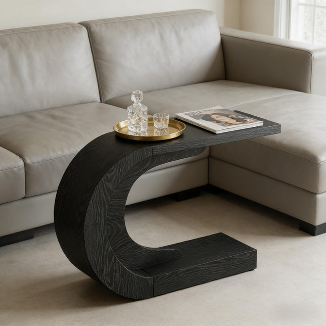 Modern Wave Console Table – C-Shape Entryway Sofa Table with Decorative Curved Design
