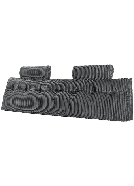 Ergonomic Velvet Back Support Cushion with Arm Support – Lounge Backrest with Storage Pockets & Adjustable Head Pillows