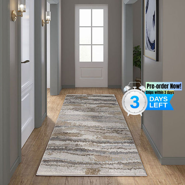 AR2-Watercolor Abstract Stripe Woven Area Rug - Likeshoppe