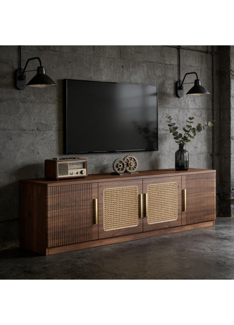70.9" Entertainment Center TV Stand with Storage Shelves – Modern Media Console