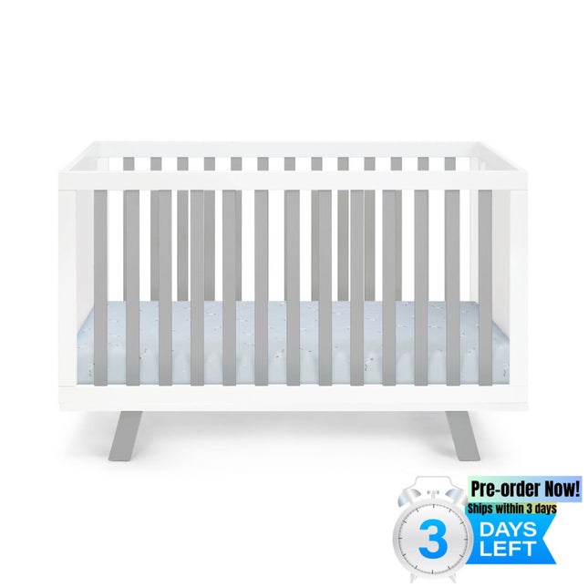 AO8- Livia 3-in-1 Convertible Island Crib White/Gray - Likeshoppe