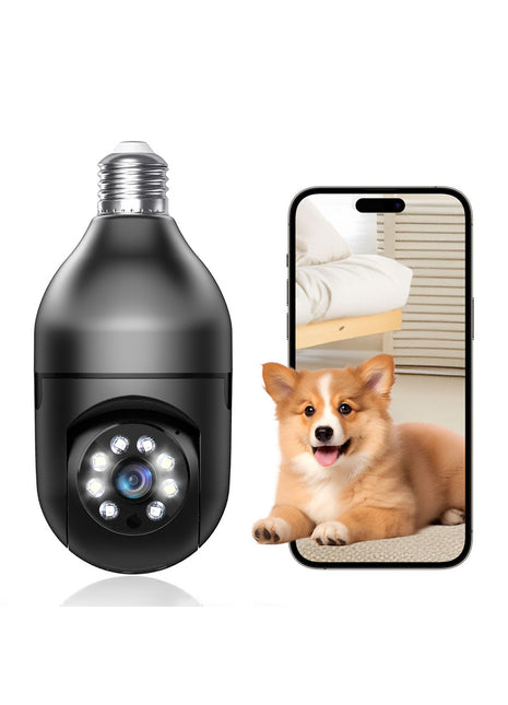 1080P Light Bulb Security Camera – Dual-Band WiFi 360° E27 Smart Home Surveillance Camera