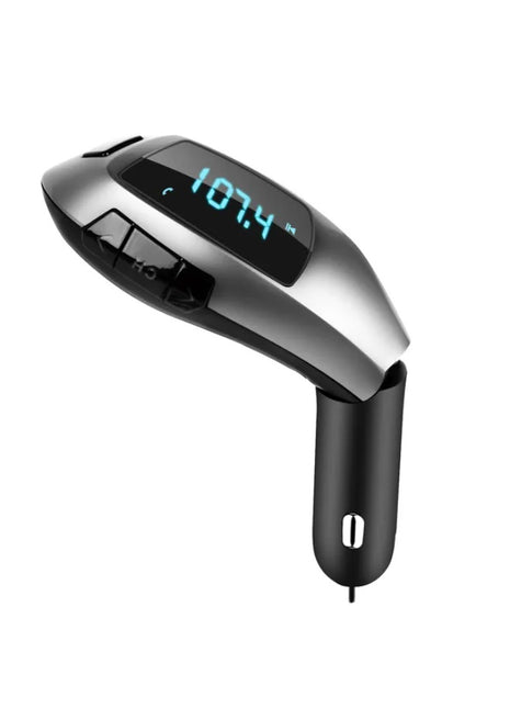 Likeshoppe Bluetooth 4.2 Car FM Transmitter with USB & TF Card – Hands-Free Calling Wireless Adapter with LED Display & Charger