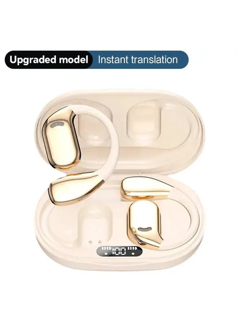 AI Translation Headset Bone Conduction Wireless Earbuds with Real-Time Translation in 144 Languages