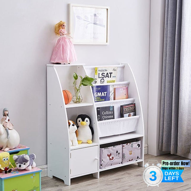 AT18- Kids Funnel Victoria Kids Bookcase with Toy Storage - Likeshoppe