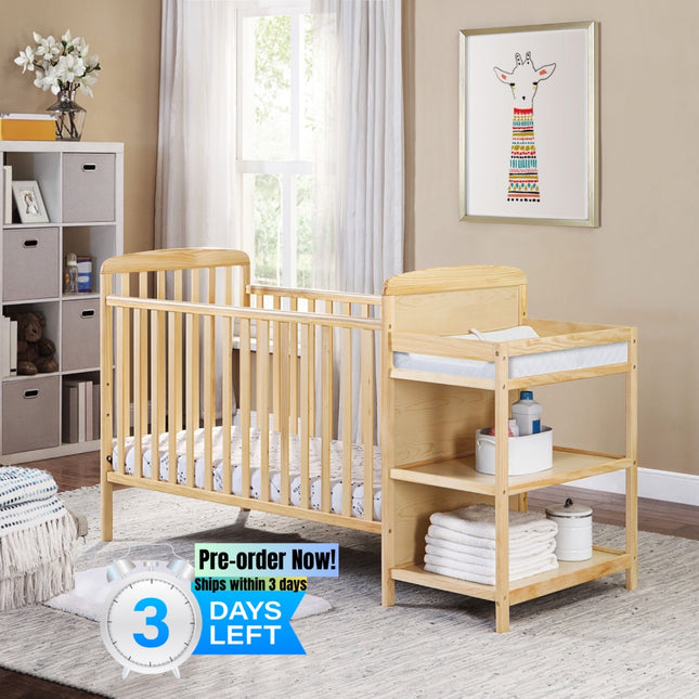 AO13- Ramsey Crib and Changer Combo Natural - Likeshoppe