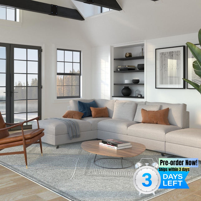 AQ18- Benzara Gray Viscose Area Rug 5x8 - Likeshoppe