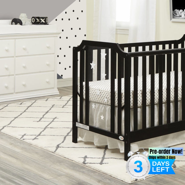 AO20- Celeste 3-in-1 Convertible Island Crib Black - Likeshoppe