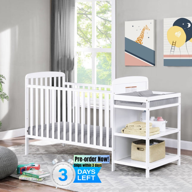 AO22- Ramsey 3-in-1 Convertible Crib and Changer Combo White - Likeshoppe