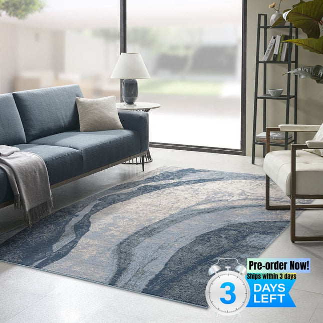AQ15- Abstract Wave Area Rug - Likeshoppe