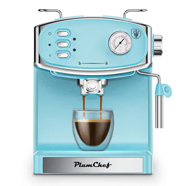 Likeshoppe Choice- Retro 20 Bar Espresso Machine with Milk Frother – Sky Blue Semi-Automatic Coffee Maker for Home Barista