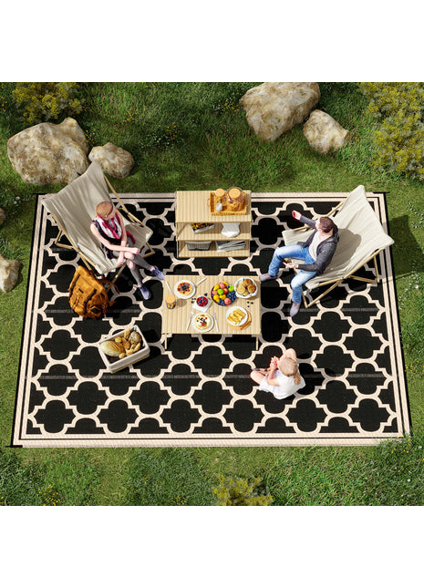 Reversible Outdoor Rug Waterproof Polypropylene – Camping, Patio, Deck & Beach Rug