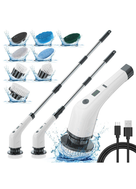Electric Cleaning Brush Cordless Spin Scrubber with Extendable Handle for Bathroom Kitchen & Tile Cleaning