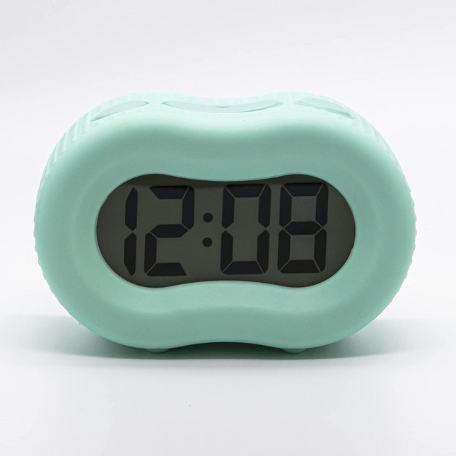 CH25- Timelink Rubber Smartlight Fashion Digital LCD Bedside or Travel Alarm Clock - Mint Green - Likeshoppe