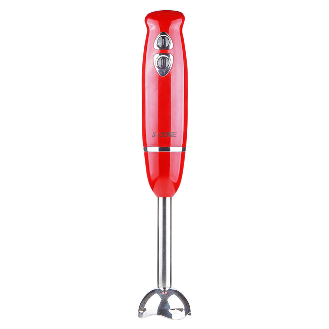 BQ4- 5 Core Handheld Blender, Electric Hand Blender 8-Speed 500W, Immersion Hand Held Blender Stick with Food Grade Stainless Steel Blades for Perfect Smoothies, Puree Baby Food & Soup - HB 1510 BLK/RED - Likeshoppe