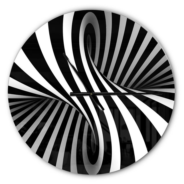 CG13- Designart 'Black and White Spiral ' Modern wall clock(Size 23" x 23") - Likeshoppe
