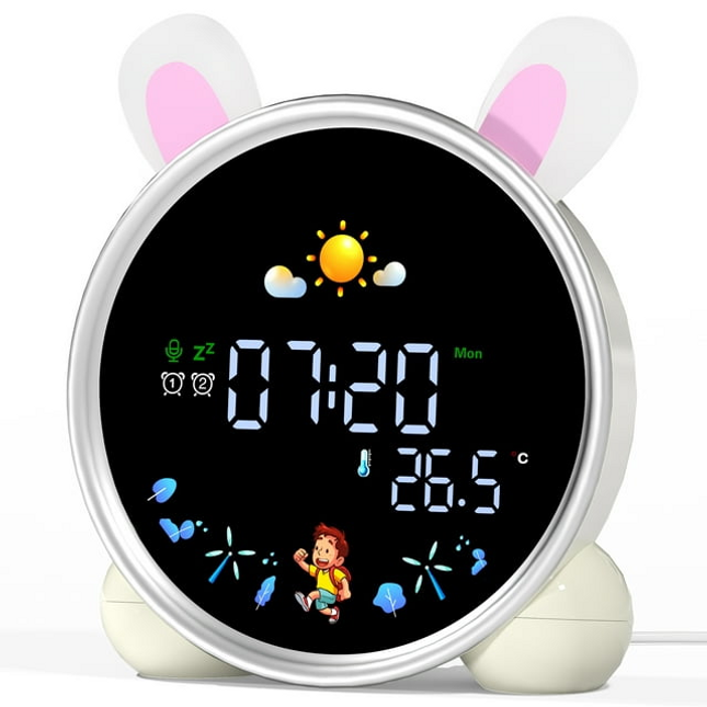 CH12- Hansang Alarm Clock for Kids, Ok to Wake Clock with Sleep Training, Rabbit Digital Alarm Clock with Night Light - Likeshoppe