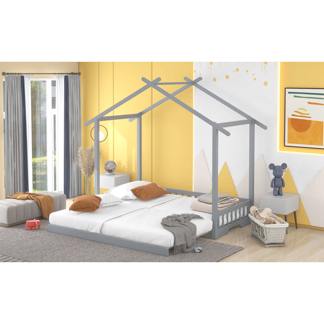 AS7- Extending House Bed, Wooden Daybed, - Likeshoppe