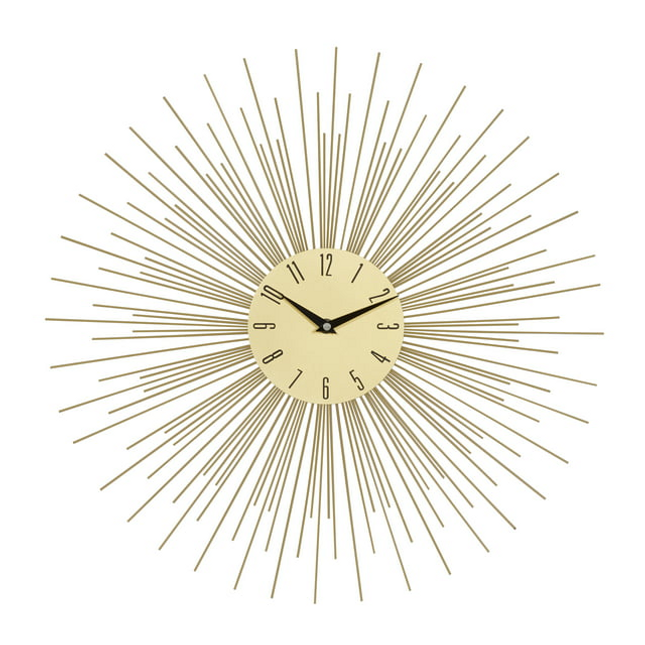 CG10- DecMode 19" Gold Metal Starburst Wall Clock - Likeshoppe