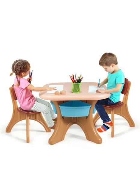 Kids Table and Chairs Set with Storage Bins – Children Activity Table Set for Playroom Ages 2–6
