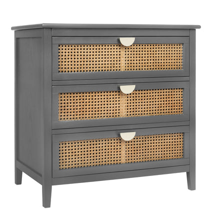 CB3- 3 Drawer Cabinet,Natural rattan,American Furniture,Suitable for bedroom, living room, study - Likeshoppe