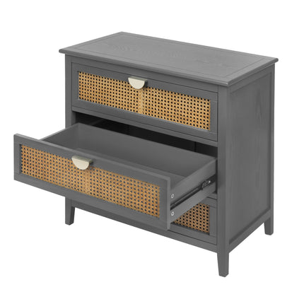CB3- 3 Drawer Cabinet,Natural rattan,American Furniture,Suitable for bedroom, living room, study - Likeshoppe