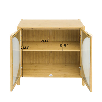CB6- Bamboo 2 door cabinet, Buffet Sideboard Storage Cabinet, Buffet Server Console Table, for Dining Room, Living Room, Kitchen, Hallway - Likeshoppe