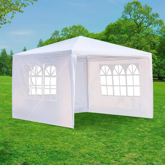 AG20- 10'x10' Outdoor Canopy Tent Waterproof Outdoor Party Tent Heavy Duty Canopy Tent Patio Camping Gazebo Wedding Tents Patio Camping Gazebo Canopy with Removable Sidewalls(White) - Likeshoppe