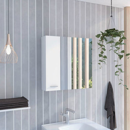 PU5- Kenya Medicine Cabinet, Mirror, Double Door, Four Interior Shelves, Black - Likeshoppe