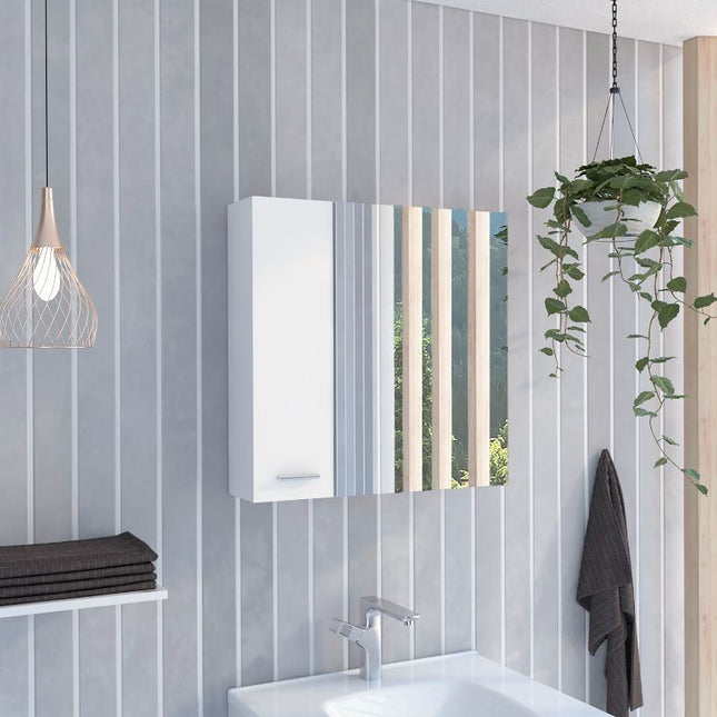 PU5- Kenya Medicine Cabinet, Mirror, Double Door, Four Interior Shelves, Black - Likeshoppe