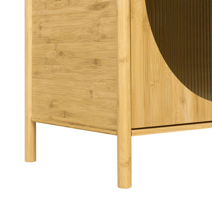 CB6- Bamboo 2 door cabinet, Buffet Sideboard Storage Cabinet, Buffet Server Console Table, for Dining Room, Living Room, Kitchen, Hallway - Likeshoppe
