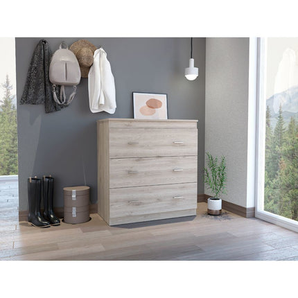 PD1= Dove Three Drawer Dresser, Superior Top, Light Gray - Likeshoppe