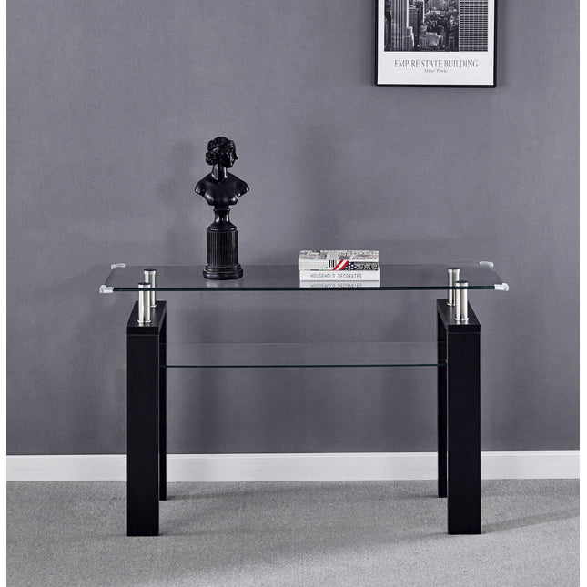 CS1- Console Table, Tempered Glass Top, Modern Foyer Area Table - Likeshoppe