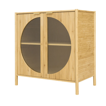 CB6- Bamboo 2 door cabinet, Buffet Sideboard Storage Cabinet, Buffet Server Console Table, for Dining Room, Living Room, Kitchen, Hallway - Likeshoppe